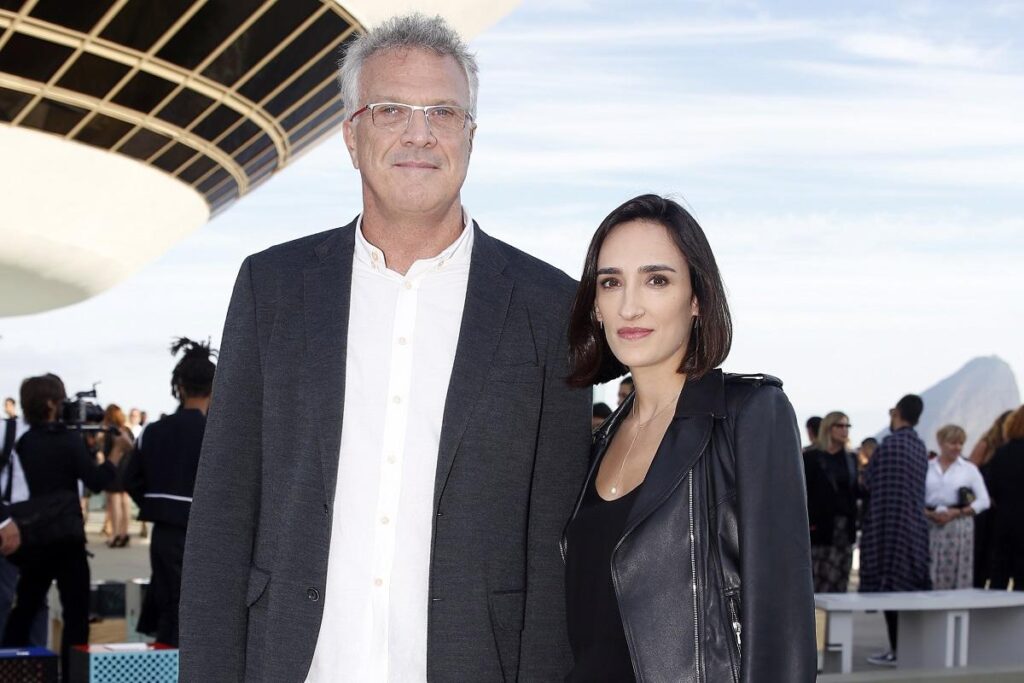 Pedro Bial com a esposa, Maria Prata