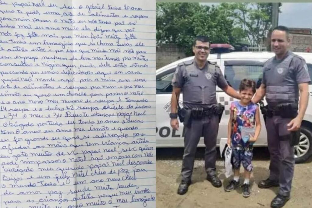 O menino ficou surpreso com a rapidez da entrega dos presentes