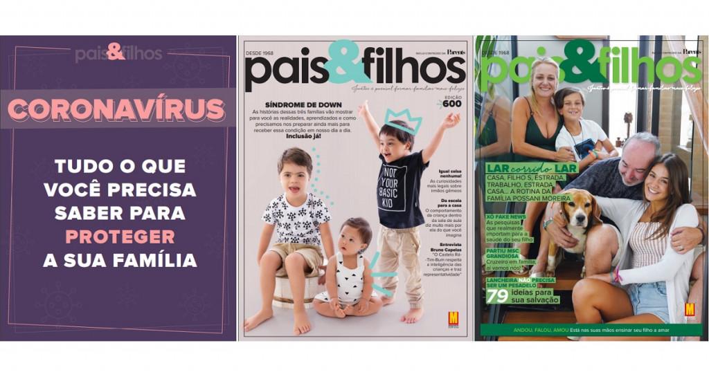 As edições publicadas em 2019 e 2020 podem ser acessadas diretamente no aplicativo “Revista Pais&Filhos”