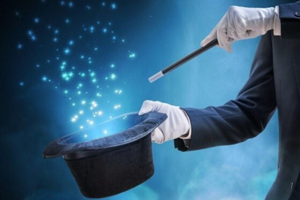 Isla reagindo a um show de mágica