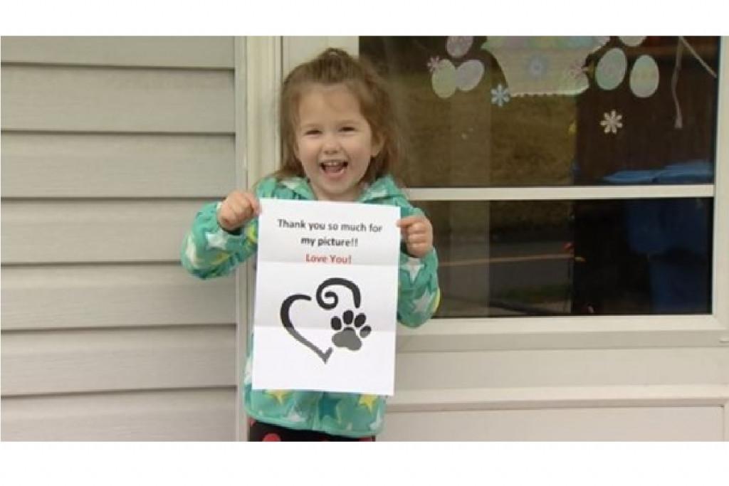 Menina escreveu uma carta e enviou um desenho para sua cachorra