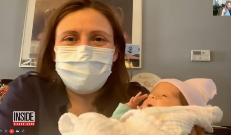 Mãe com coronavírus reencontra com sua filha recém-nascida