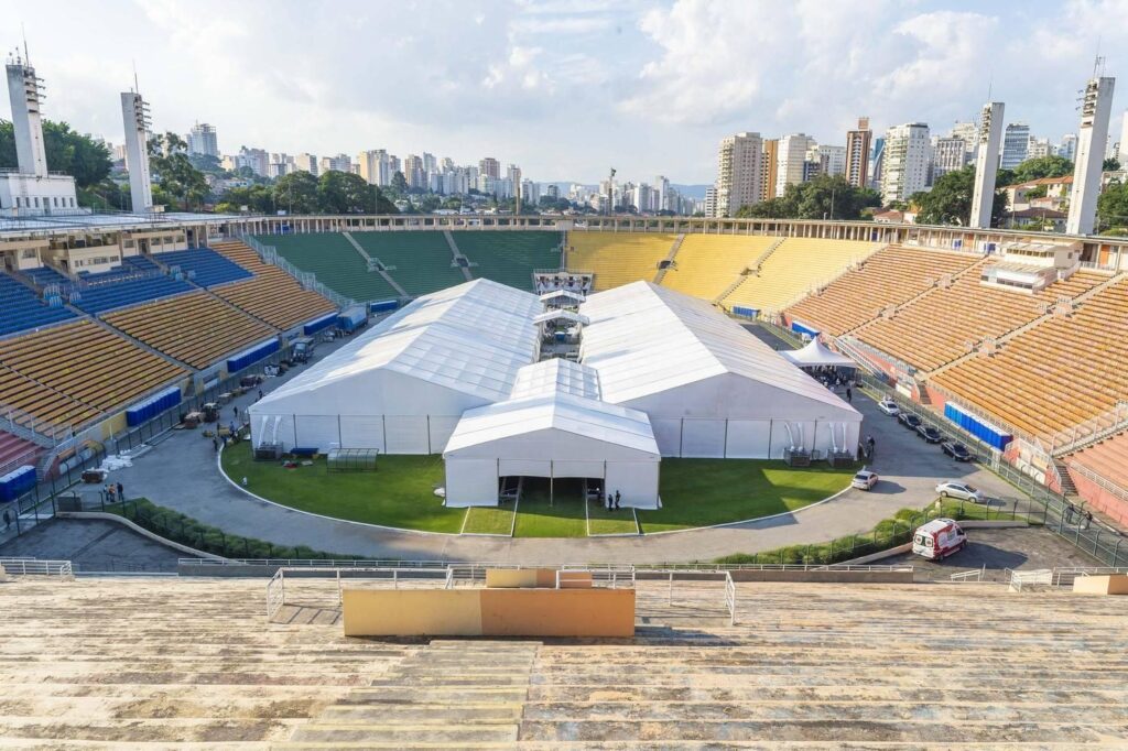 O Hospital de Campanha do Pacaembu está funcionando desde o dia 6 de abril
