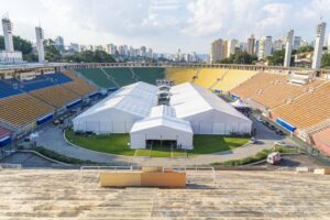 O Hospital de Campanha do Pacaembu está funcionando desde o dia 6 de abril