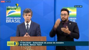 O novo ministro da Saúde, o médico oncologista Nelson Teich, durante posse oficial