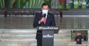 Governador, João Doria, atualiza a situação de São Paulo durante a pandemia
