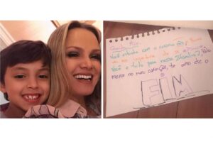 Eliana com os filhos, Arthur e Manuela