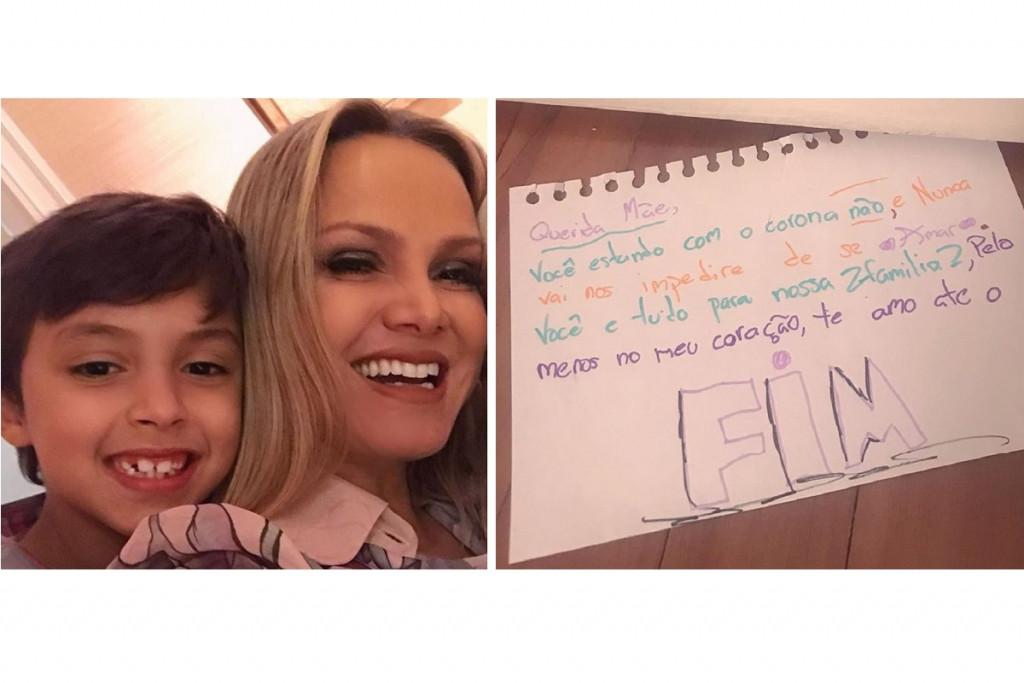 Eliana com os filhos, Arthur e Manuela