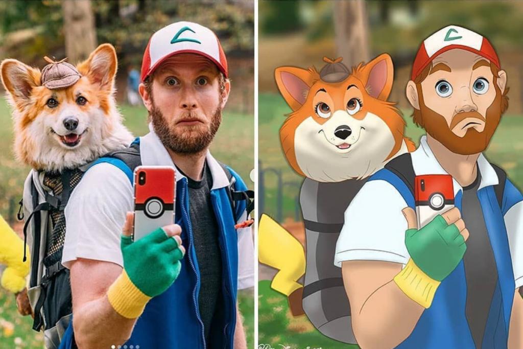 Ilustradora desenha pets como se fossem personagens da Disney