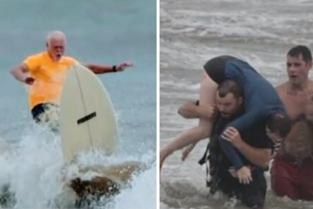 O idoso surfa desde os 16 anos