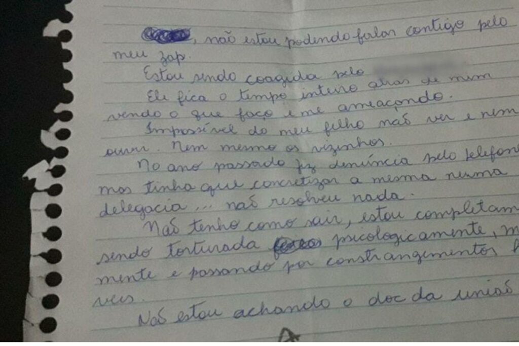 Bilhete fotografado pelo filho salva mãe