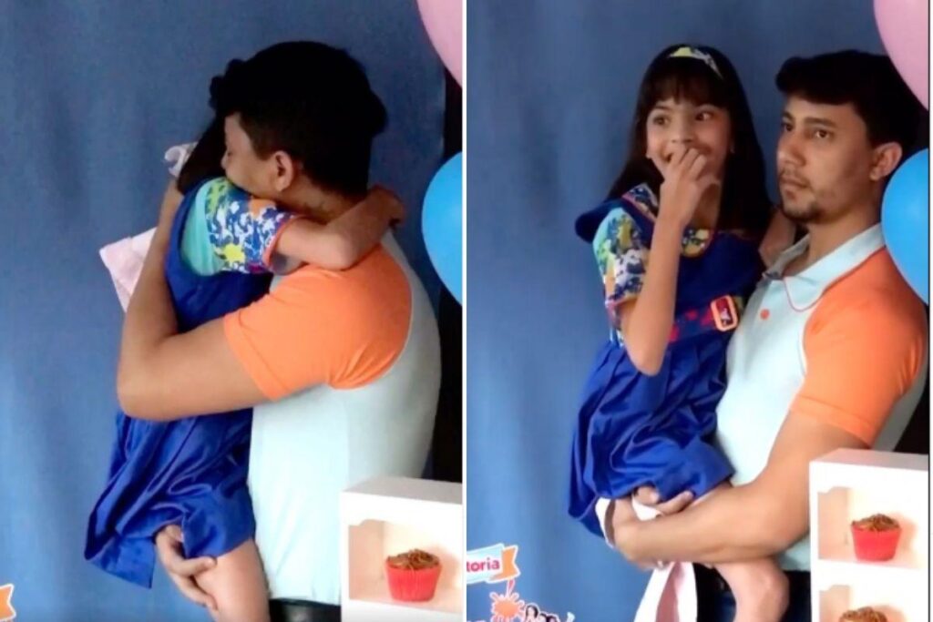 A reação da menina fez sucesso entre os internautas