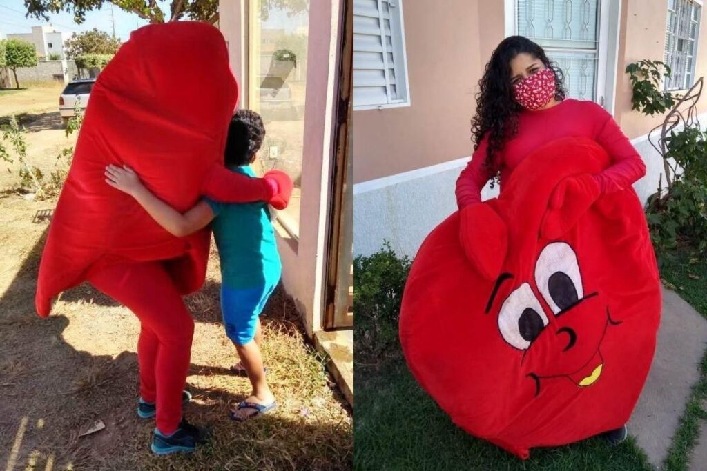 Ela se vestiu de coração