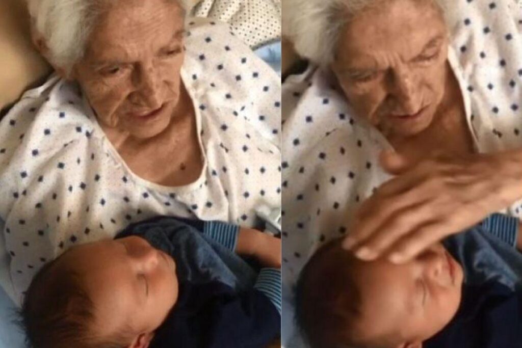 Avó canta para bisneto