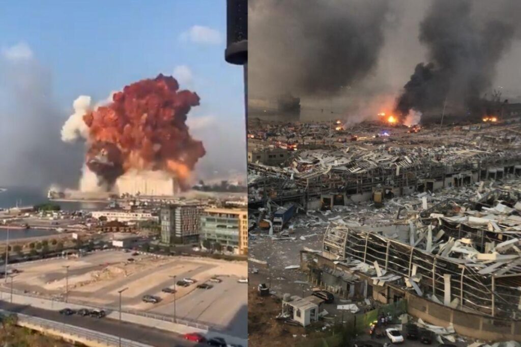 Momento da explosão