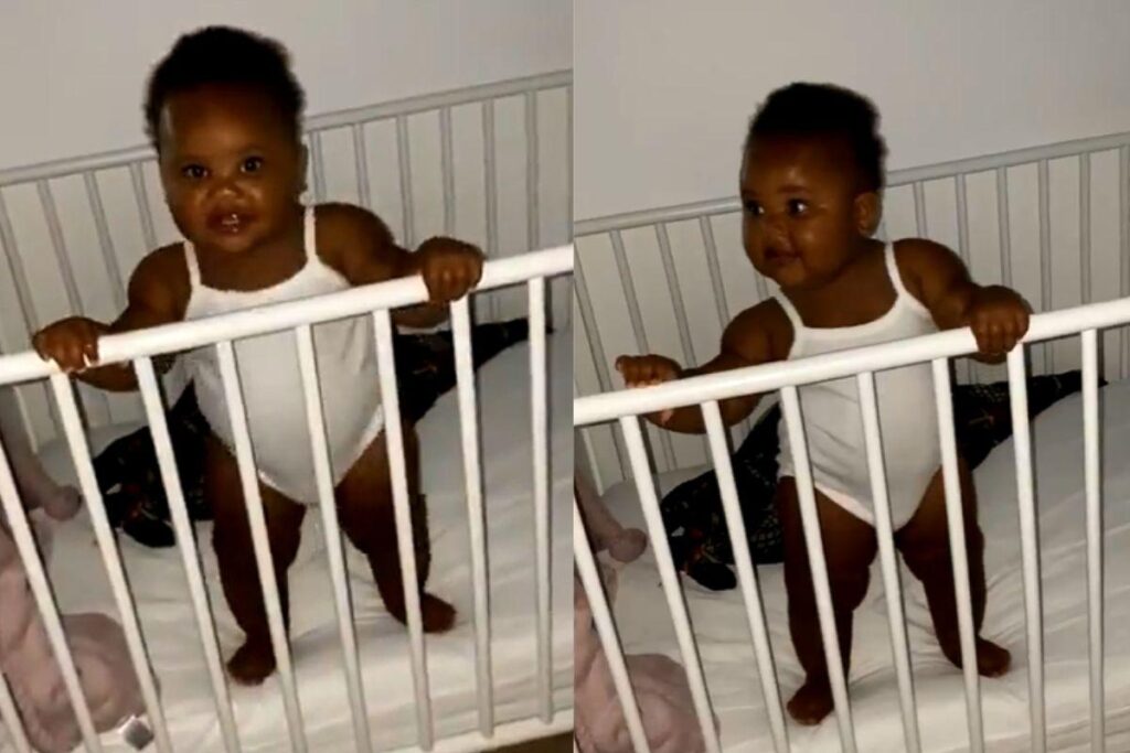 Menina começa a dançar com canção de ninar