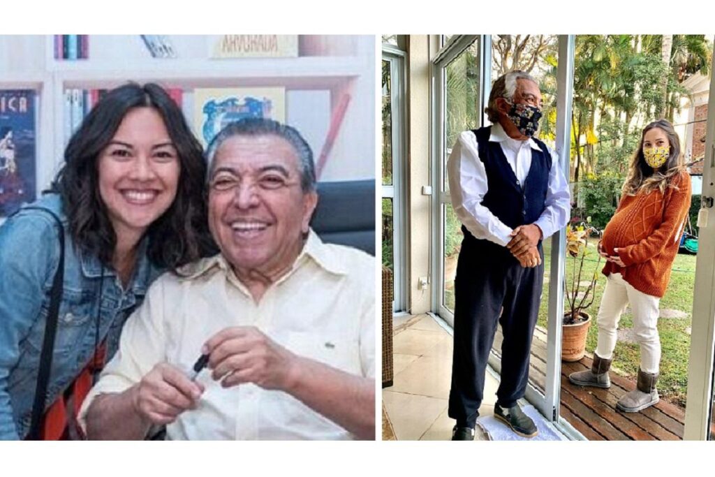 Era assim que Mauricio encontrava a filha Marina durante a quarentena: com distanciamento