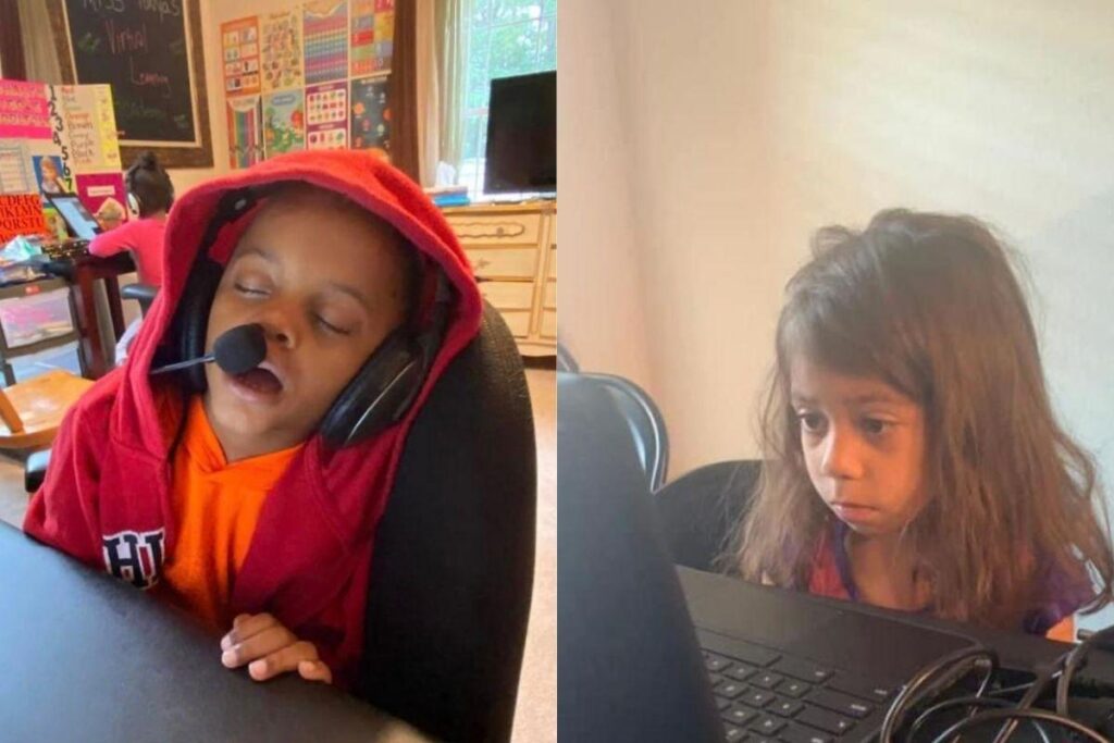As crianças também estão cansadas das aulas online