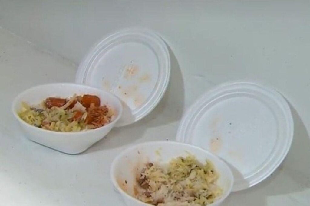 Duas das quatro marmitas envenenadas