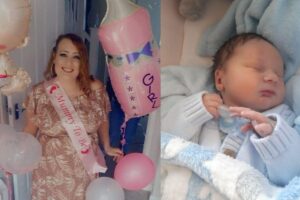 Ela já tinha preparado todo o quarto e até escreveu o nome da menina na parede