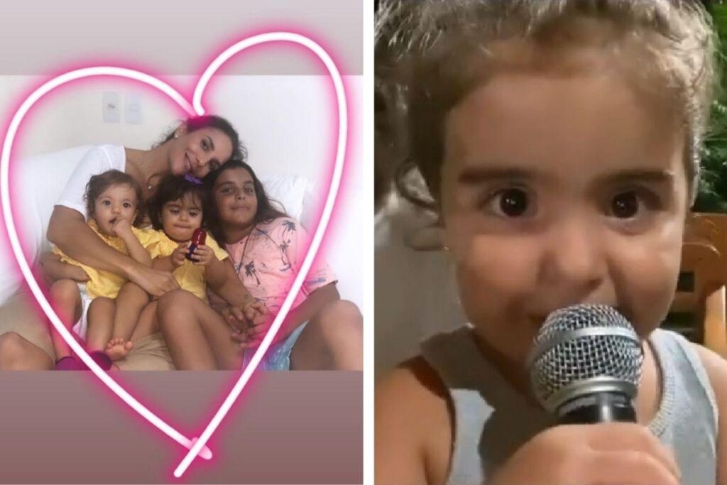Ivete Sangalo em foto com os filhos Marcelinho, Marina e Helena