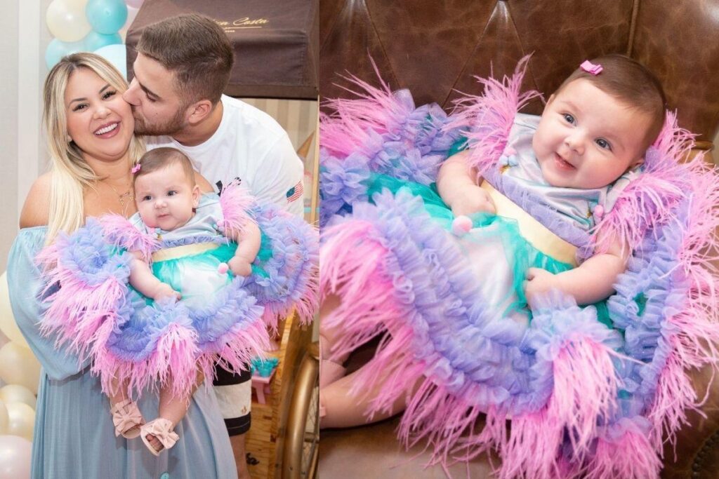 A família completa na festa intimista da caçula