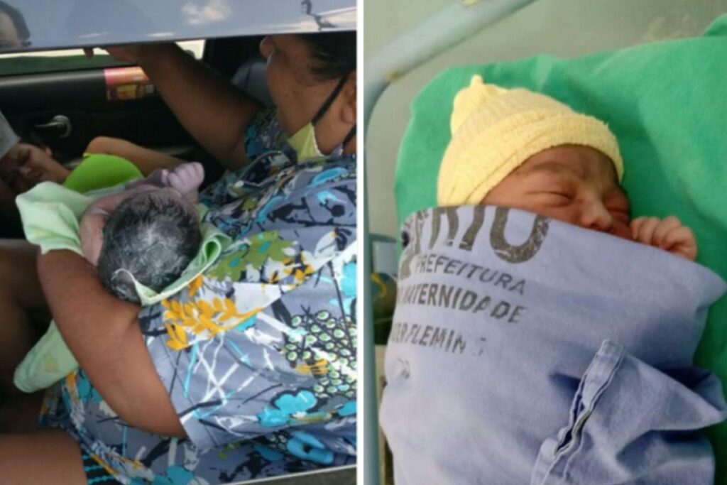 O parto aconteceu dentro do carro