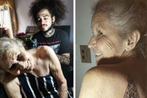 Neto fez a primeira tatuagem da avó