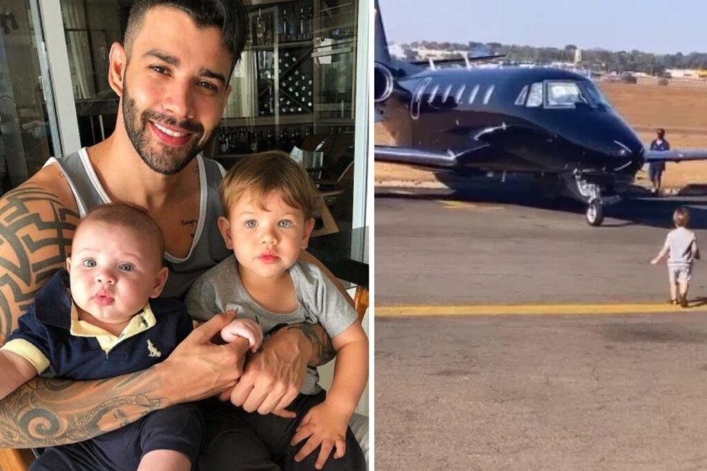 Os meninos são filhos do cantor com Andressa