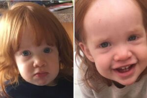 A menina perdeu a franja para o creme