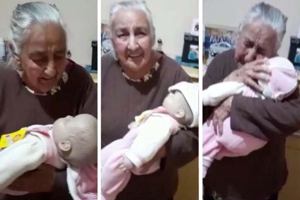 Ela se emocionou com o presente