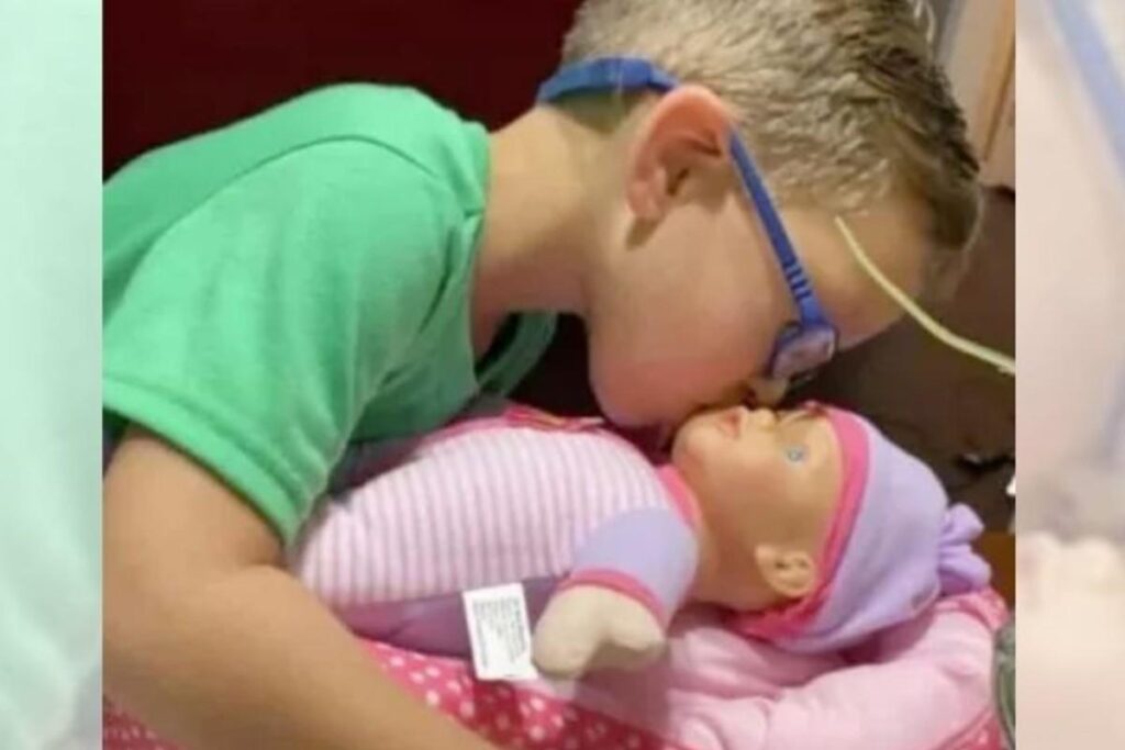 O menino disse que queria ser um pai tão bom quanto o dele