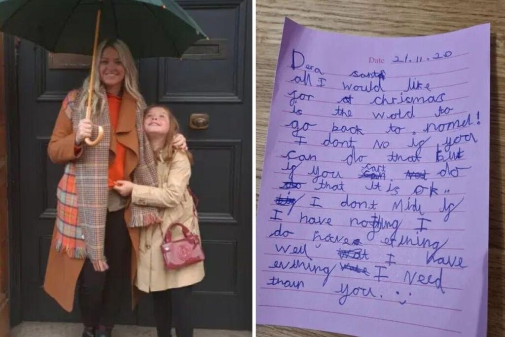 A menina pediu pelo fim da pandemia