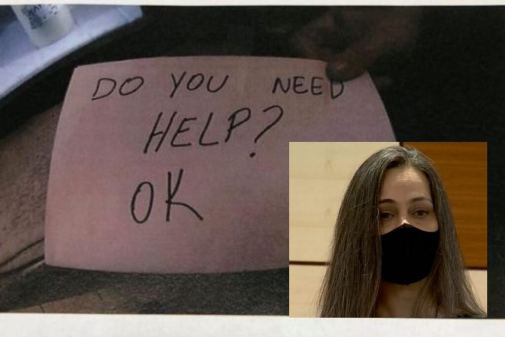 A mulher decidiu confirmar com o menino se estava tudo bem