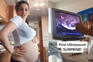 A mãe está compartilhando sua rotina nas redes sociais