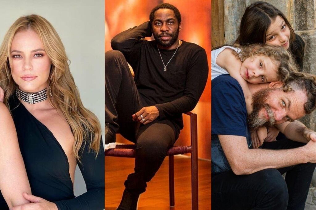 Marcos e as duas filhas na sessão de fotos para a capa de agosto da Revista Pais&Filhos