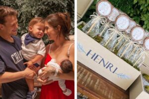 Gabi Brandt e Saulo Poncio deram boas-vindas para Henri!