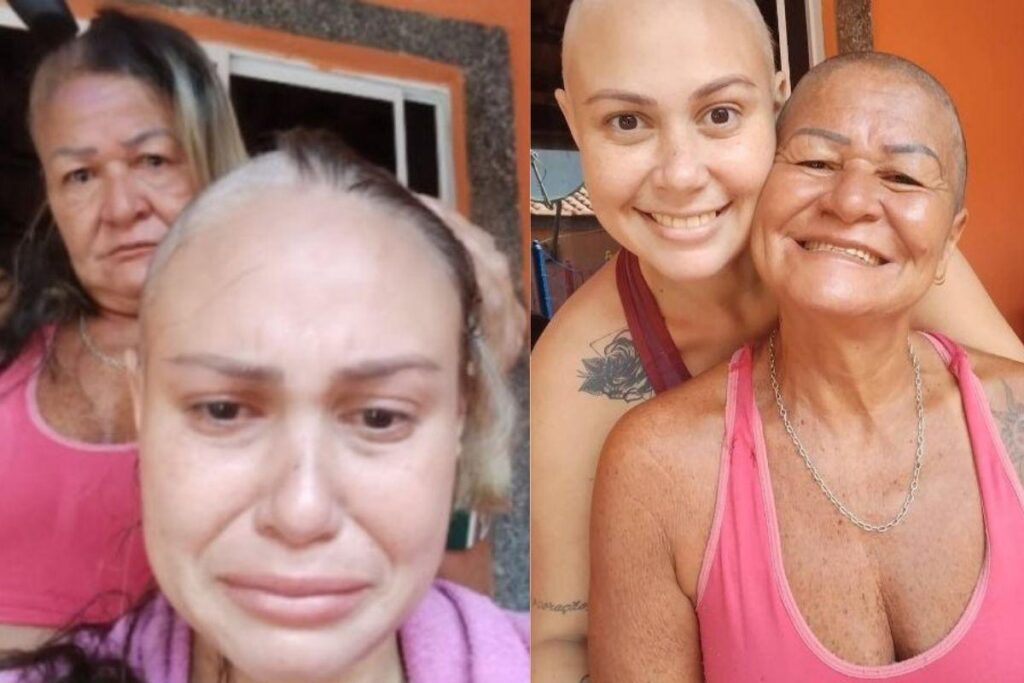 Ela raspou o cabelo em solidariedade à filha