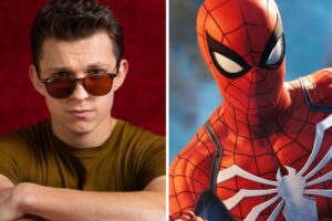 Tom Holland com o irmão mas novo nas costas