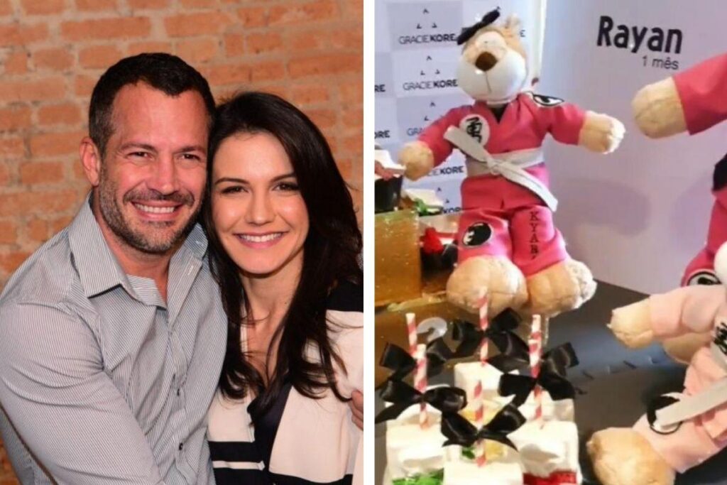 A família celebrou o primeiro mês de vida do caçula