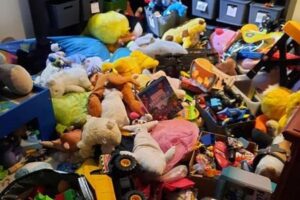 Mãe é criticada por permitir que filhos tenham muitos brinquedos