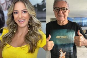 Ticiane Pinheiro se emociona ao ver o pai sendo vacinado