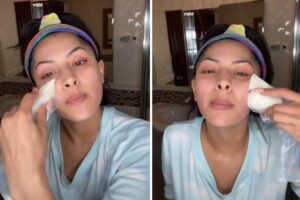 Leite materno no rosto tira manchas, segundo a TikToker