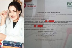 Milena fez o teste de DNA, que provou que o filho era do ex