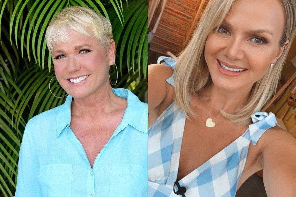Xuxa e Eliana se encontraram para gravar uma entrevista ao SBT e recriaram fotos antigas