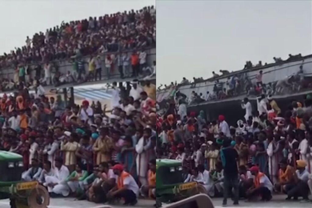 Uma arquibancada caiu na Índia e deixou 60 feridos