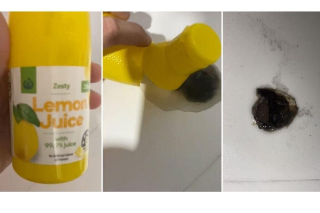 Mãe encontra corpo estranho no suco do filho