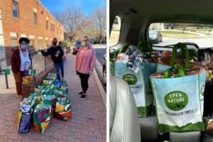 Família arrecada 13 mil quilos de alimentos e cria despensas gratuitas