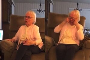 Avó perde parte da visão e chora ao ganhar presente personalizado do neto