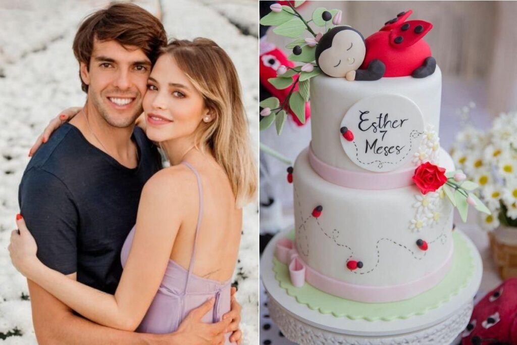 Carol Dias e Kaká comemoram 7º mesversário da filha, Esther